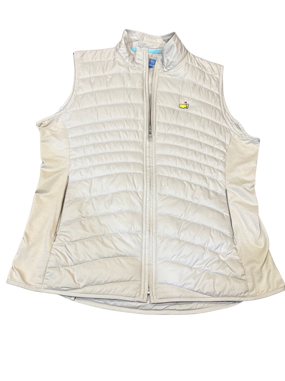 Masters Augusta Magnolia Lane Quilted Golf Vest  XLCream Lightweight Full Zip